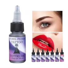 7 цветов 15 мл/бутылка натуральный завод татуировки чернила долговечный пигмент полу-пернамент макияж чернила