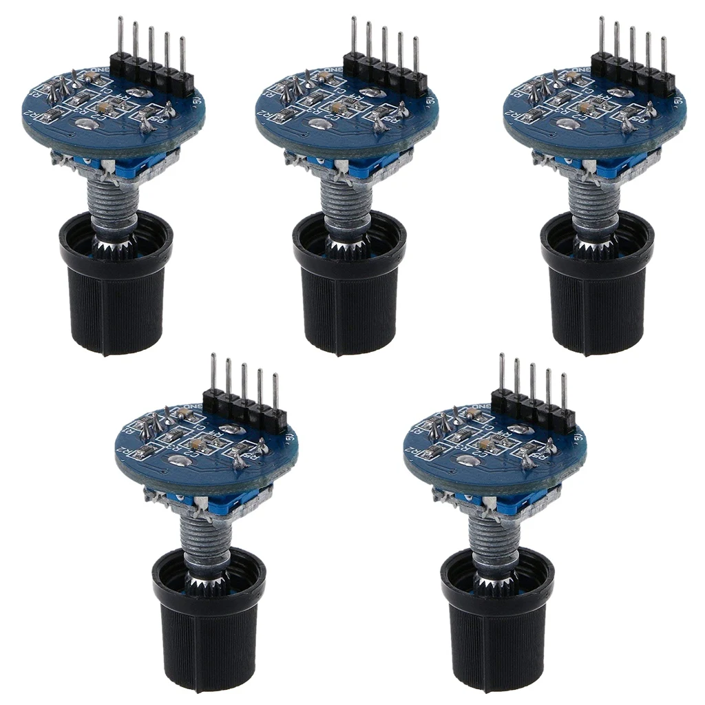 SHGO HOT 5Pcs модуль роторного кодировщика Вращающаяся ручка потенциометра колпачок