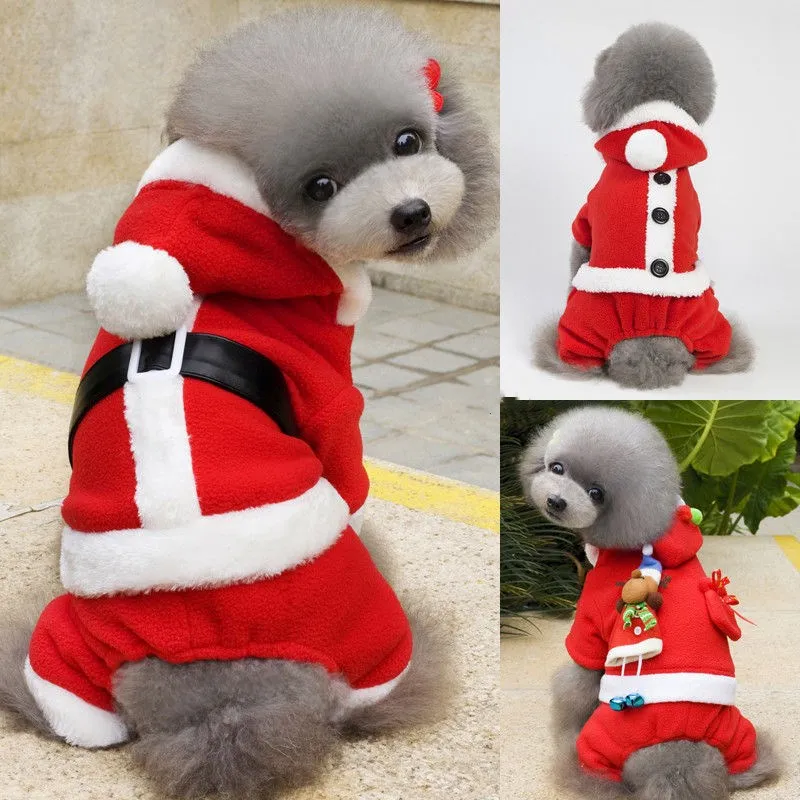 

Dog Cat Puppy Christmas Hoodies Costume Jumpsuit Casual Pet Warm Apparel Clothes