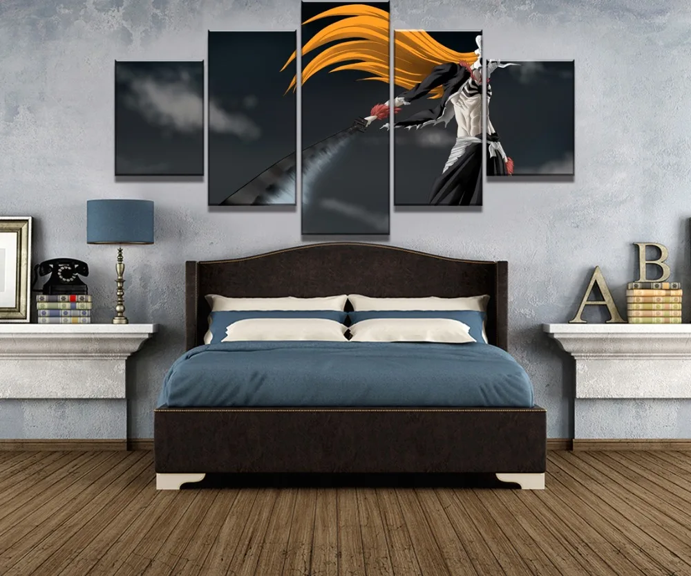 

5 Piece HD Print Large Bleach Anime Cuadros Decoracion Paintings on Canvas Wall Art for Home Decorations Wall Decor Wall Picture