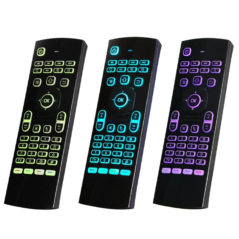 Цветная Беспроводная клавиатура Air mouse 2 4G с Цветной подсветкой и дистанционным