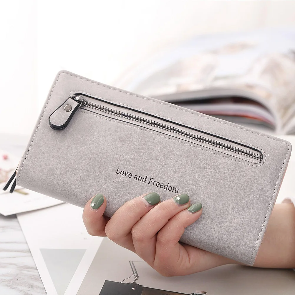 

Love Freedom Office Ladies Style Women Wallet Solid Color Coin Purse Long Wallet Card Holders Female Long Clutch Wallets