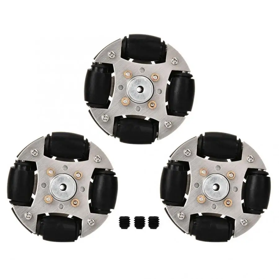 

3pcs/set 48mm Aluminum Alloy Robot Omnidirectional Wheels Intelligent Robot Wheels for Mecanum Robot Kit