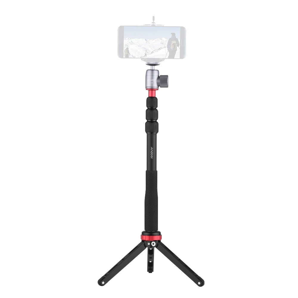 

Handheld Gimbal 4-Section Extendable Selfie Stick with Mini Tabletop Tripod & Mini Ball Head for Canon for GoPro Action Camera