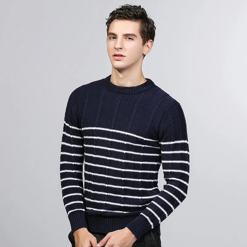 Men Sweater O-Neck Casual Young Men Outwear Knitting Cotton Sweater Jumpers Pullover Sweater Boy Teenager Fall Winter Clothing