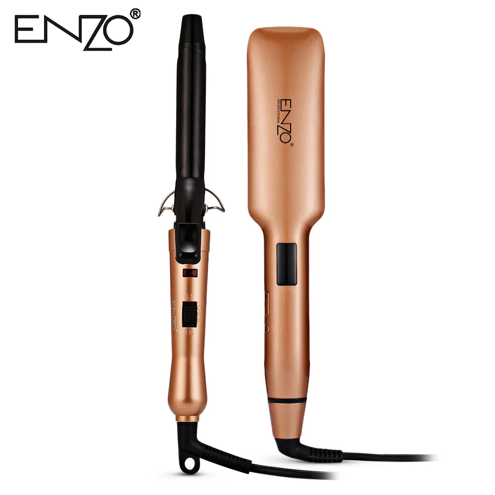 

ENZO 2019 Hot Selling 2 In 1 Electric Hair Straightener Curler Roller Ceramic Iron Professional Hair Curling Irons Styling Tool