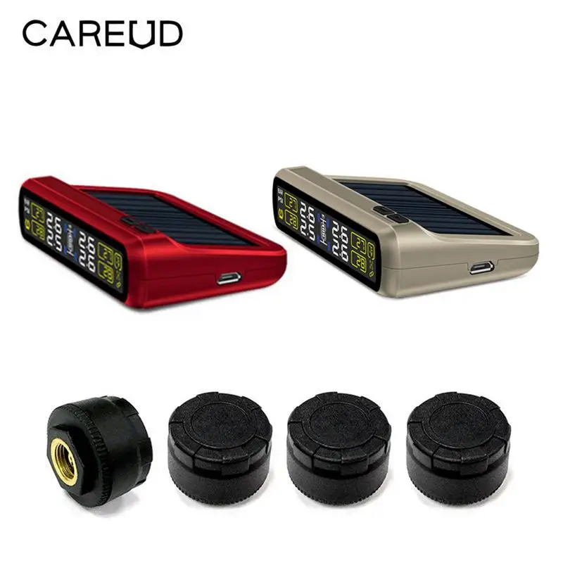 

Smart Car Solar Power USB TPMS Tire Pressure Monitoring System LCD Display 4 External Sensors Auto Security Alarm Systems LCD