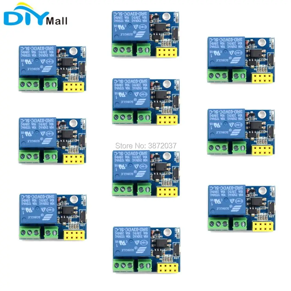 

10pcs/lot 1 Channel Relay Module for ESP8266 ESP-01 ESP-01S WiFi Module