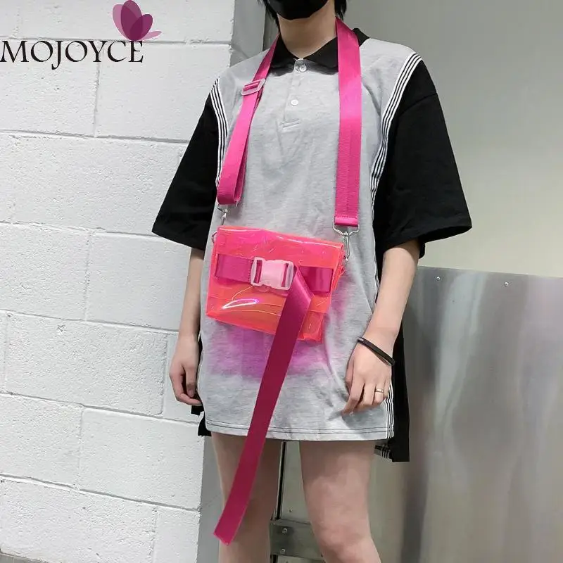

Fashion Girls Solid Color Small Casual PVC Transparent Women Female Mini Crossbody Messenger New Hasp Handbags Shoulder Bags