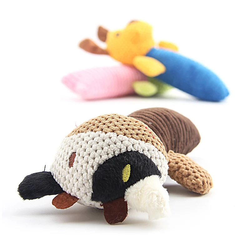 Мультяшные животные пищащие игрушки для собак щенок кошка плюшевые жевательные