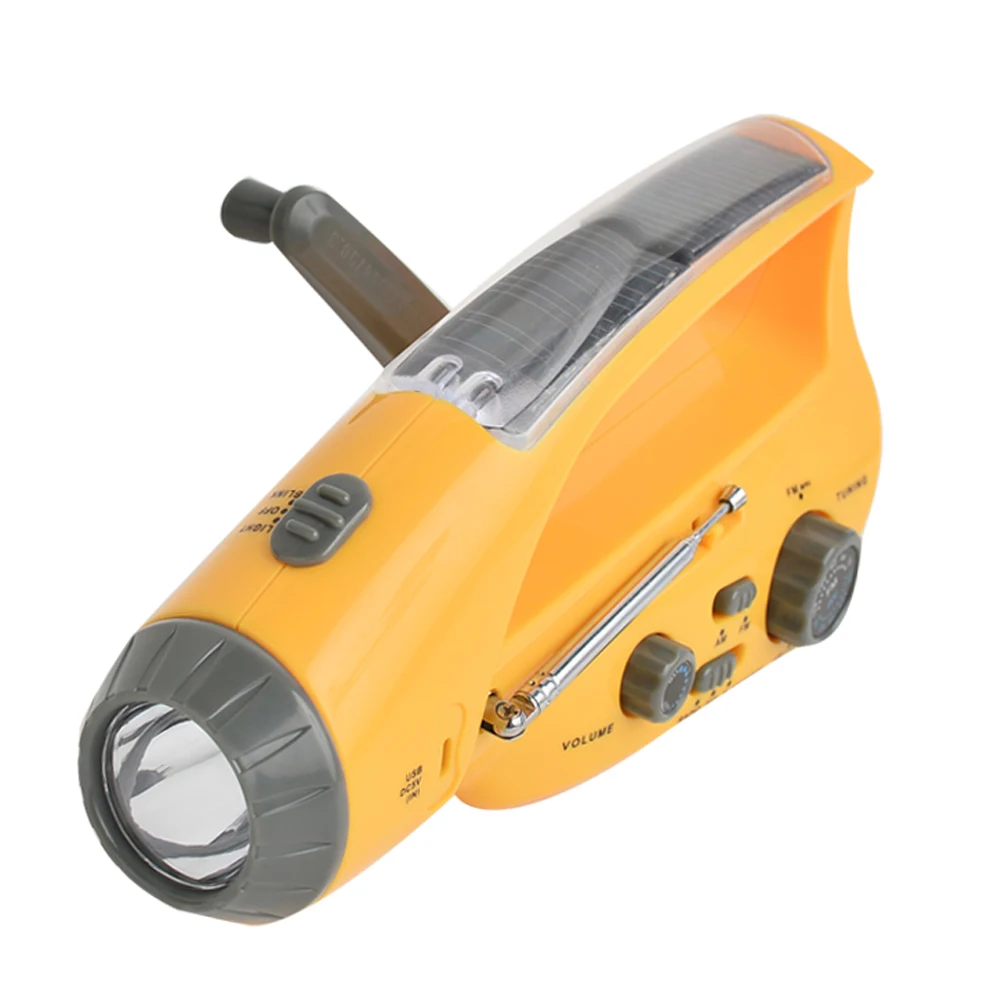 

XANES 3 in 1 U263 LEDs Protable Solar Hand Crank Flashlights USB Rechargeable Emergency Flashlight with Alarm Protable Torches