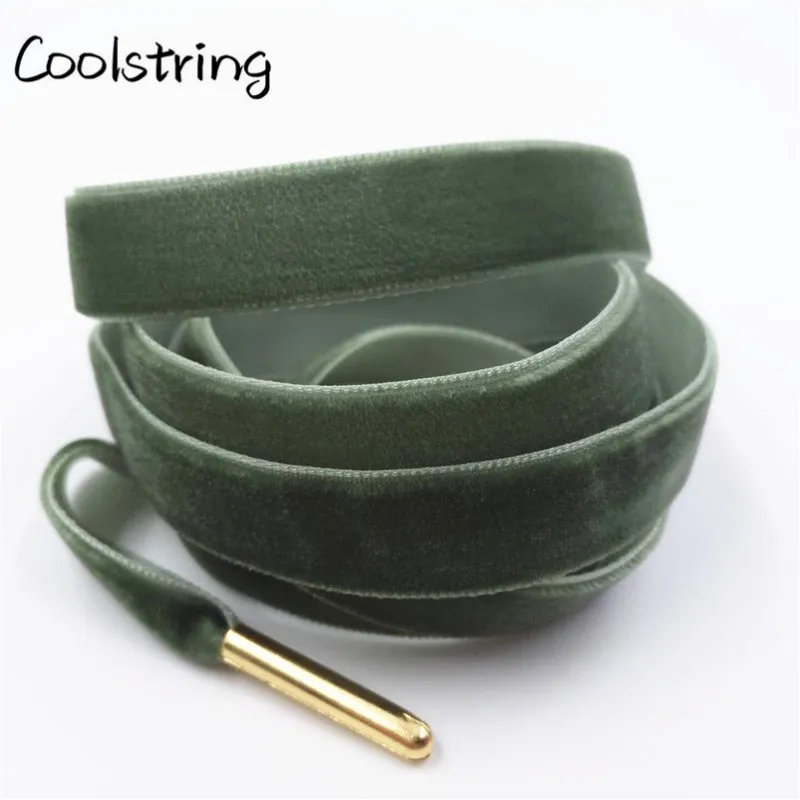 Coolstring New Flat Single Side Velvet Shoelaces Fantastic Nylon Shoe Laces With Metal Tips Sneaker Sport Bootlaces Shoestring