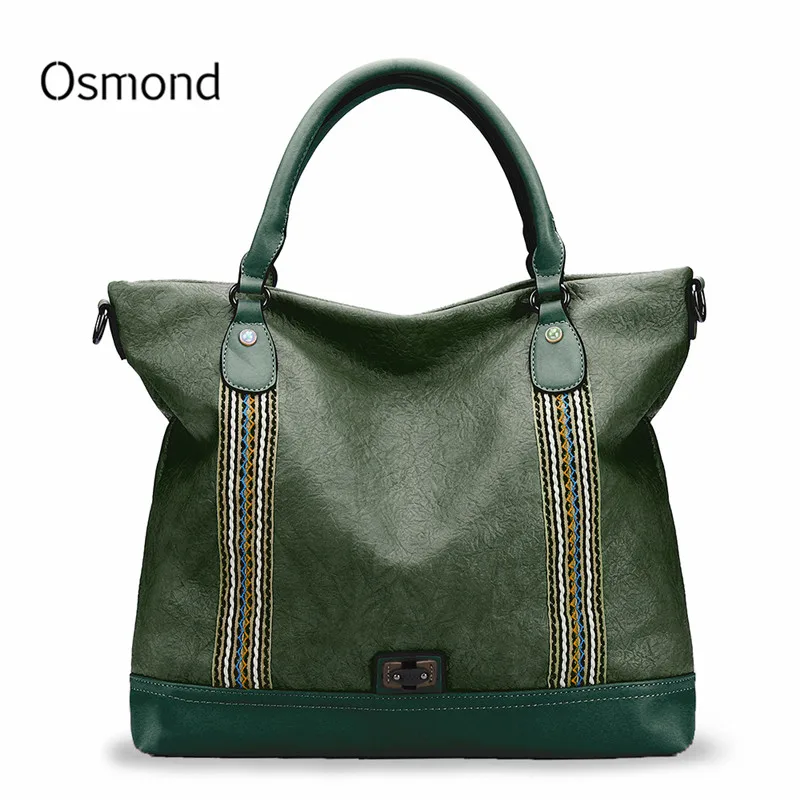 

Osmond Brand Green Women Shoulder Bag Fashion Luxury Handbags Soft Leather Large Capacity Tote Bag Female Casual Messenger bag