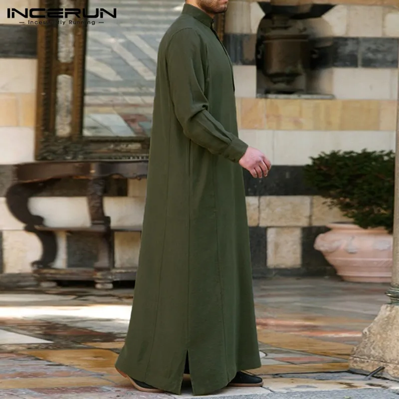 Формальная мусульманская одежда, мужская одежда с длинным рукавом, саудийский арабский Тауб, кафтан, мусульманское платье, винтажная длинная рубашка