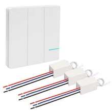 3 способа дистанционного беспроводного переключателя света приемник комплект водонепроницаемый, легкая установка, без проводки, ВКЛ/ВЫКЛ управление несколько огней