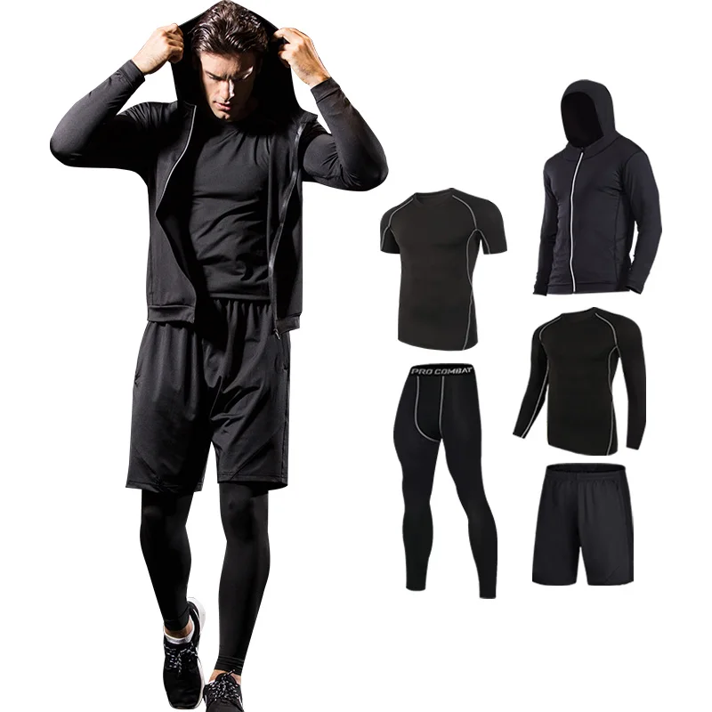 

Fitness suit, tights, running clothes, workout clothes for men camisas hombre de ejercicios. hoodies