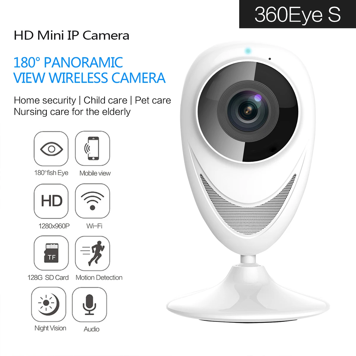 

SOONHUA EC08 Home Wireless WiFi 1080P IP Camera Indoor Security Surveillance Camera Motion Detection Night Vision Home Monitor
