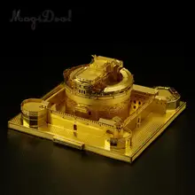MagiDeal DIY 3D металлические головоломки модель здания игрушечные лошадки Рим Castel Sant'Angelo золотой