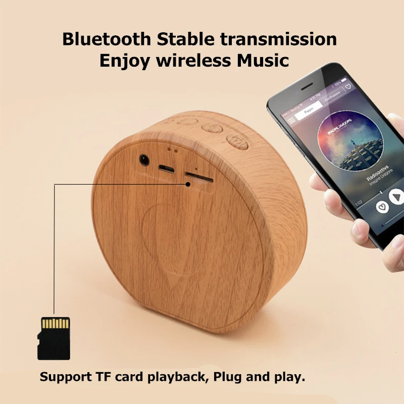 Rankman беспроводной Bluetooth динамик древесины портативный мини поддержка TF карты AUX Play HiFi стерео динамик для мобильного телефона