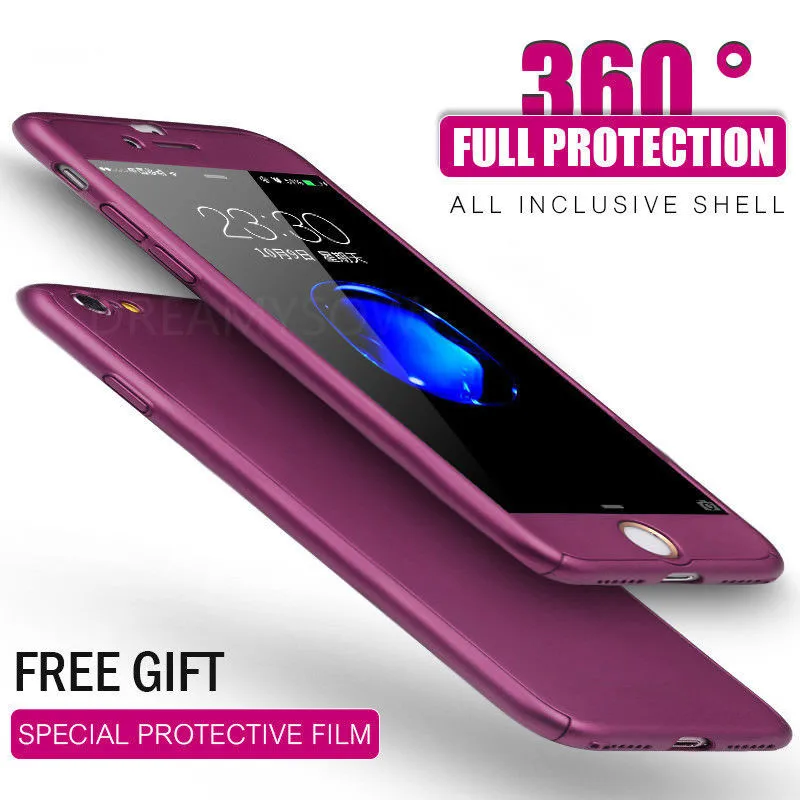 

Luxury Soft TPU 360 Full Cover Cases For iPhone X Xs max Xr 8 7 6S 6 5 5S SE Cover Cases For iPhone 6 7 8 Plus case with glass