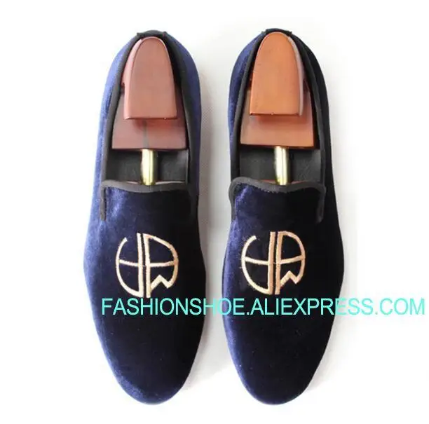 

New Hot Autumn Winter Embroidery Velvet Genuine Leather Mens Loafers Flat heel Fashion Dress Shoes