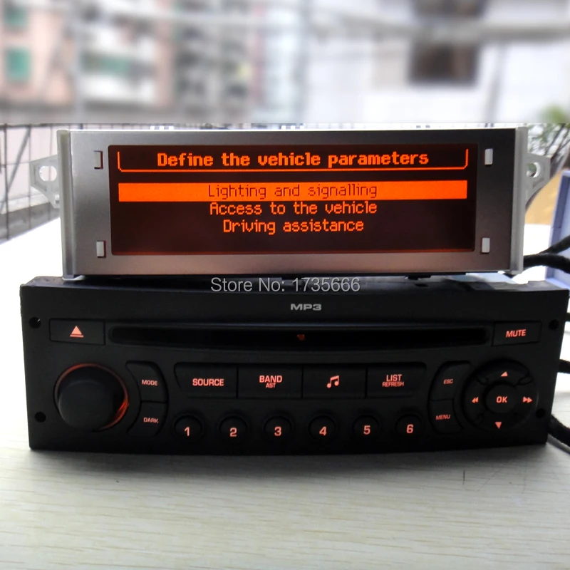  Original rojo monitor + RD45 radio de coche reproductor de CD compatible con Bluetooth USB AUX MP3 