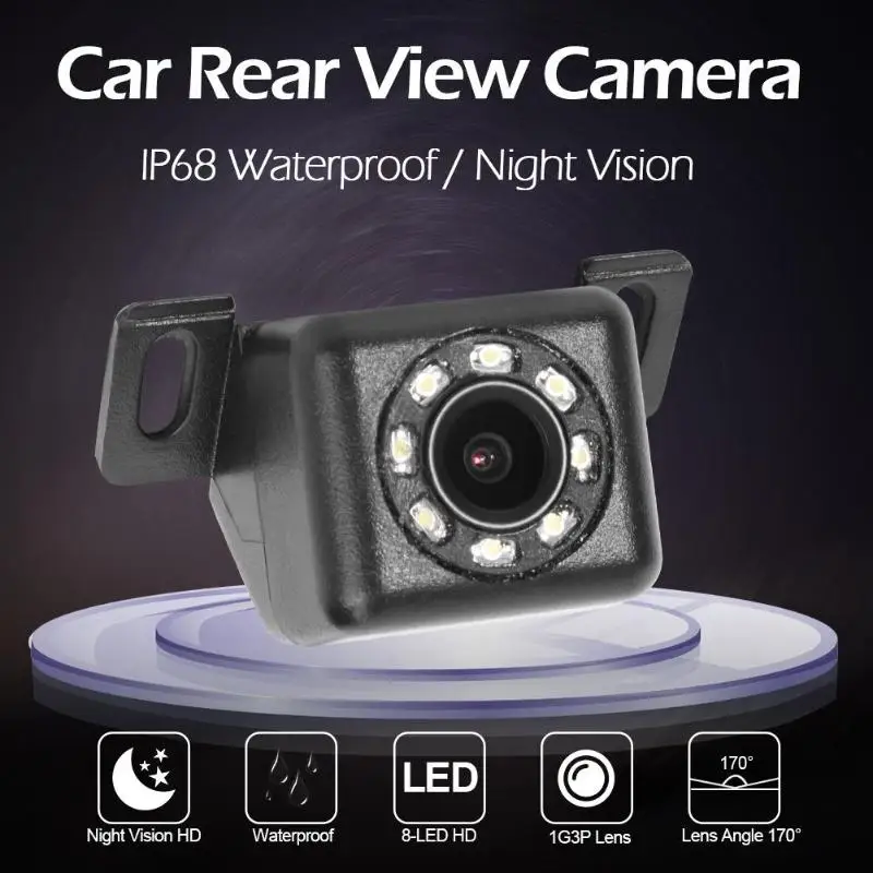

Universal DC 12V 8 LED Night Vision Car Rear View Camera HD Color Image Waterproof Backup Parking Reverse Camera
