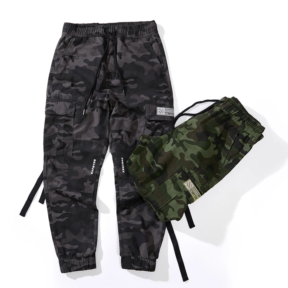 

HTLB Men Pockets Cotton Military Cargo Pants Men Patchwork Casual Jogger Fashion Tactical Trousers Tide Harajuku Streetwear Pant