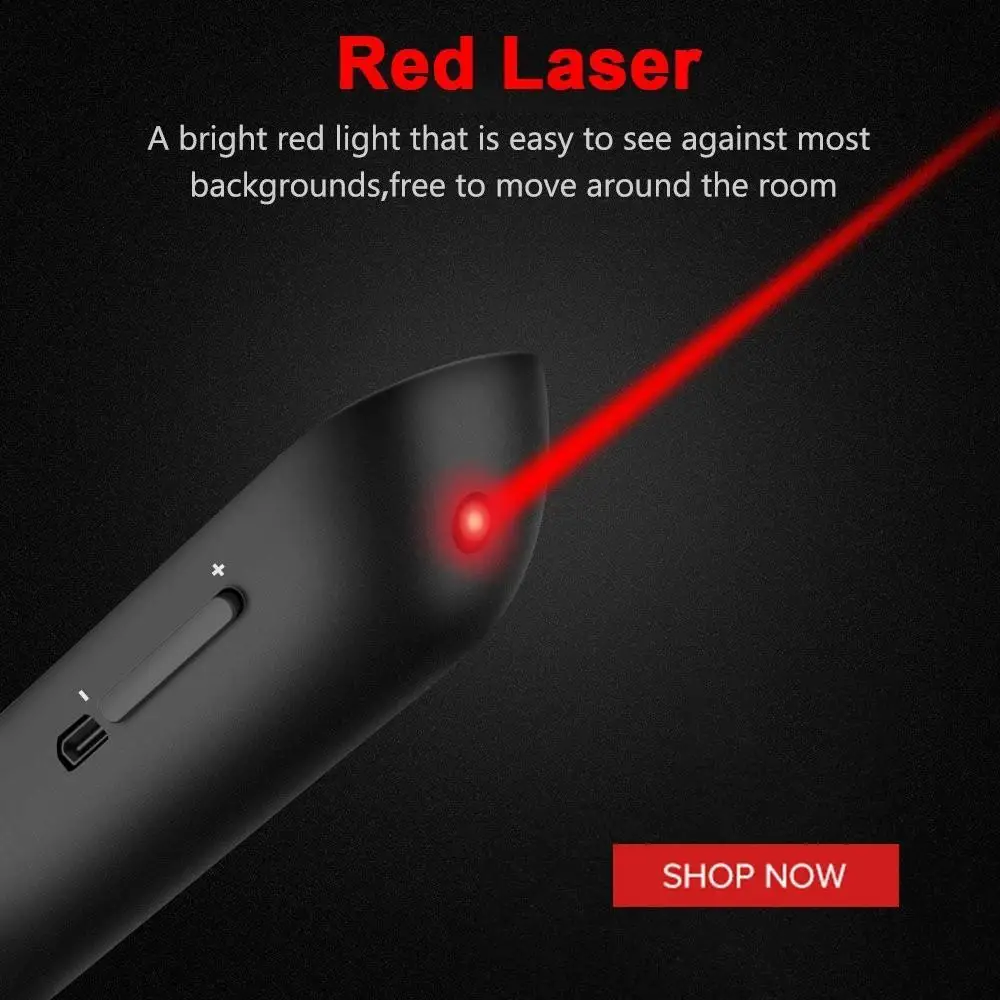 

2.4Ghz USB RF Wireless Presenter Pen Handheld Remote Control Pointer Pen Power Point Presentation Pointer PPT with Red Laser