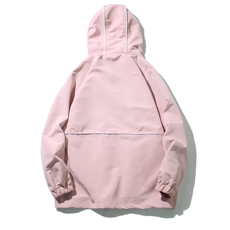 Spring New Tooling Wind Jacket Men Fashion Solid Color Casual Hooded Jacket Man Streetwear Hip Hop Loose Bomber Jacket Male