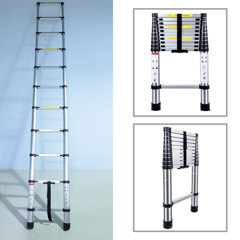 

3.2M Multifunctional Portable Aluminium Alloy Telescopic Ladder Strong Extendable Insulation Step Ladder Domestic Folding Ladder