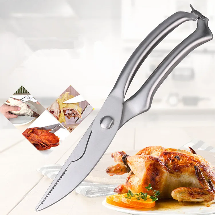 

260mm(10.2'') Stainless Steel Poultry Kitchen Chicken Bone scissor with Safe Lock Cutter Cook Tool Shear Cut Duck Fish
