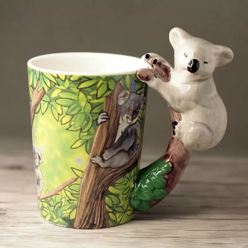 350ml3d Stereo Animal Mug Hand Painted Koala Coffee Cup Creative Cartoon Ceramic Cups Personality Ceramic Cup Funny Mugs Mugs Aliexpress