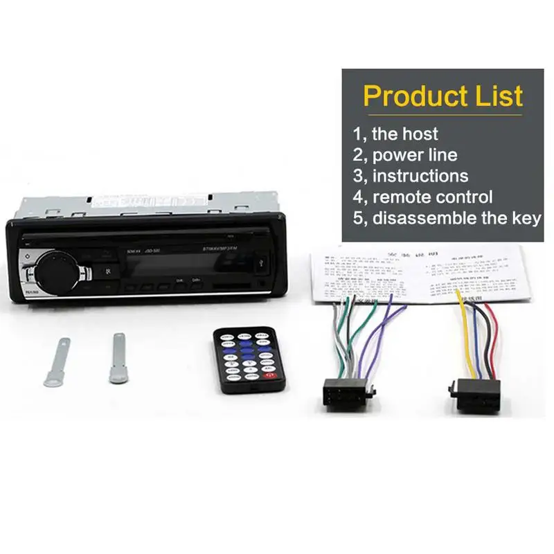 Автомобильный Радио Bluetooth стерео аудио в тире FM MP3 радио плеер с AUX IN SD USB DC 12 В MP3WMA