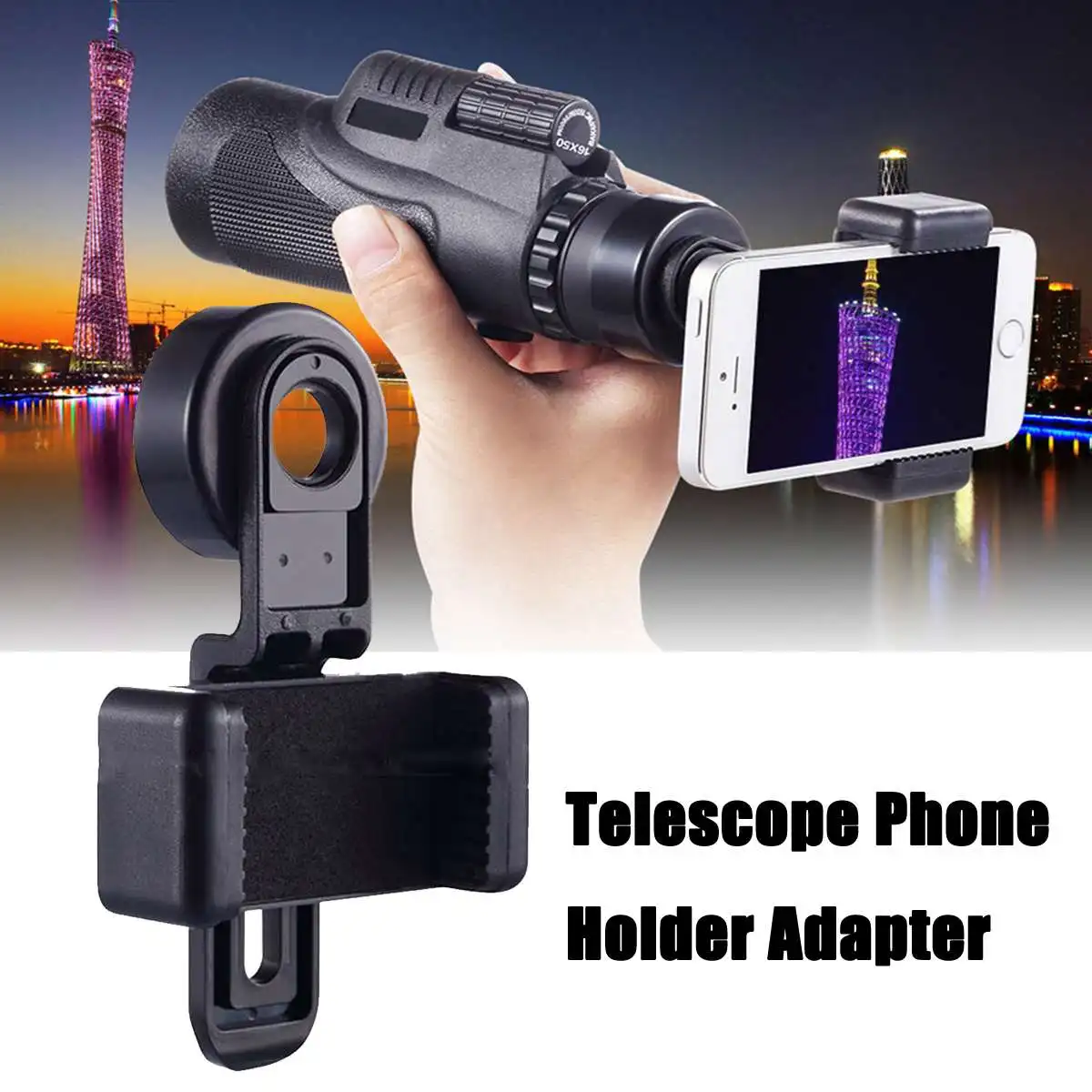 

LEORY Universal Zoom Outdoor Telescope Lens Clip Cell Phone Monocular Lens Holder Detachable Convert Clamp Connector Bundles