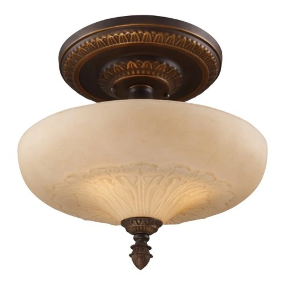 Реставрационные флюши 3 Light Semi Flush в античной золотистой бронзе | Лампы и освещение