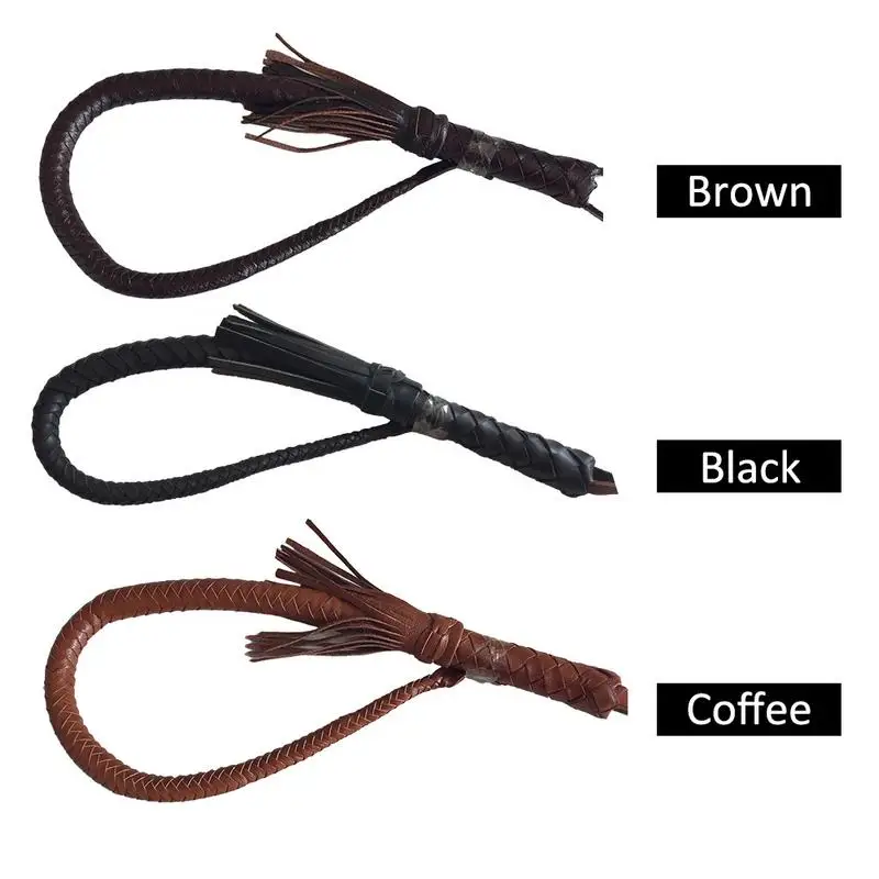 

78CM Hand-woven Horseback Riding Whip Horse Leather Wooden Handle Equestrian Whips Riding Project Knight Equipment Good Quality