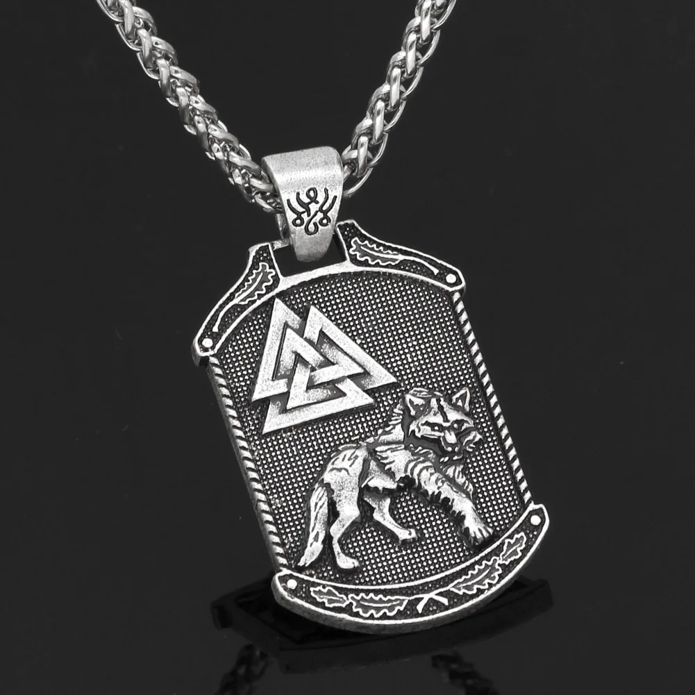 Мужское скандинавский Викинг odin wolf valknut ожерелье с узлом|Ожерелья подвеской| |