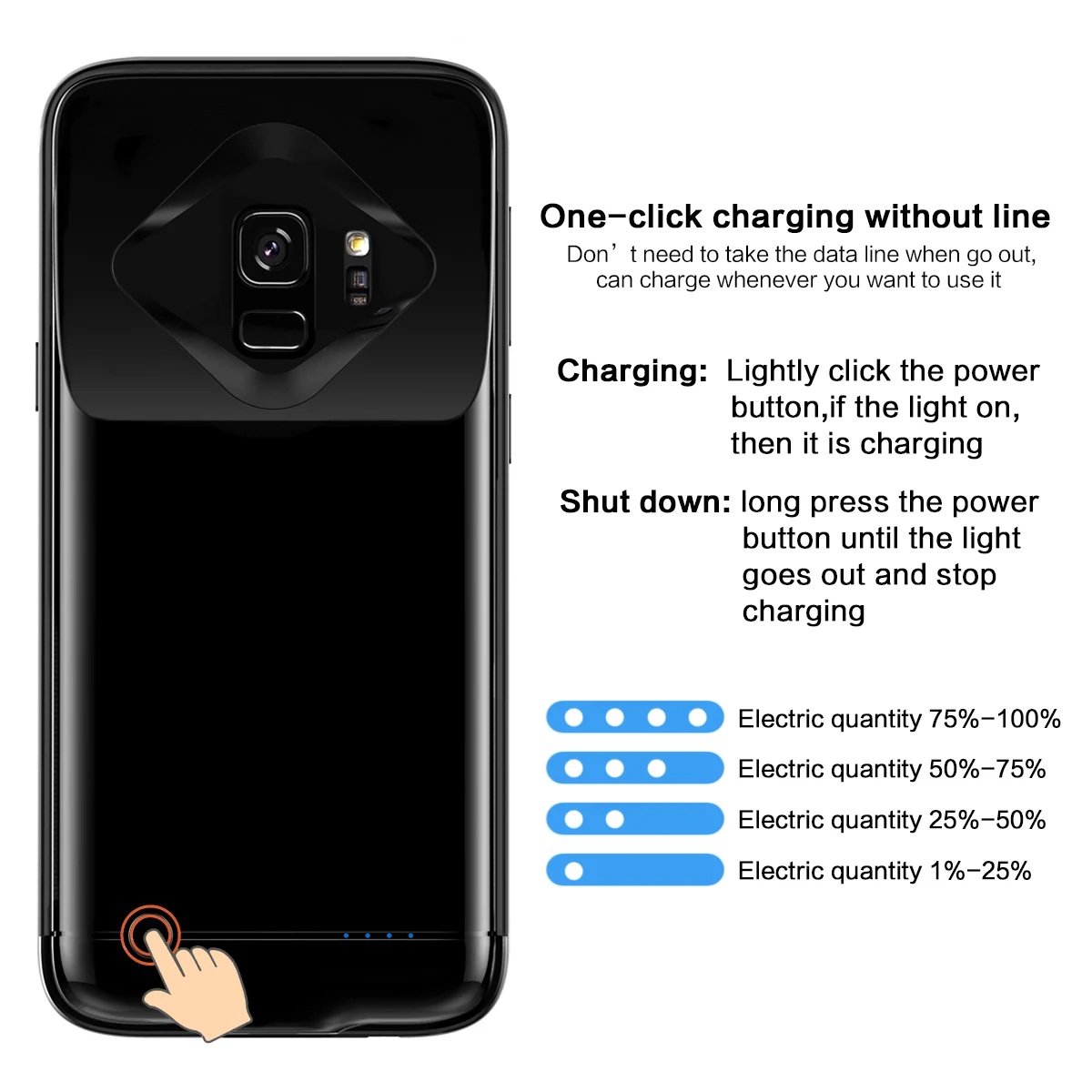 

CASEWIN Battery Charger Case For Samsung Galaxy S9 Battery Case 4200mAh Power Bank External Backup Charger Case For Samsung S9