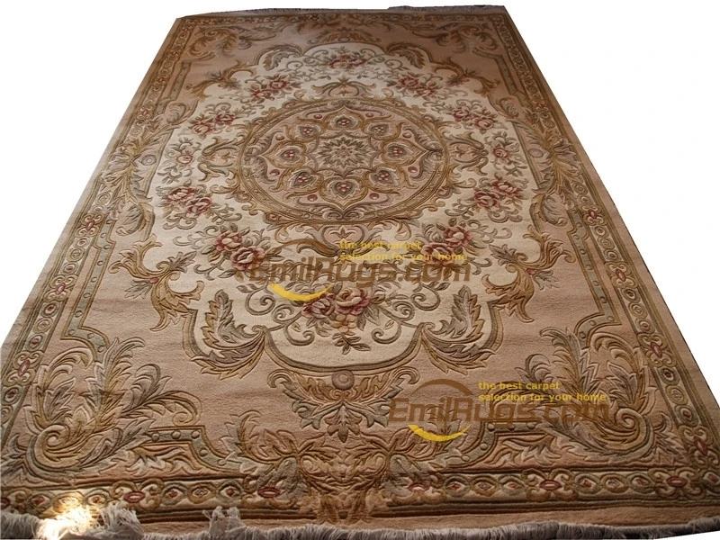 Античный французский ковер, вязаный ковер для гостиной, плюшевая шерсть, роскошный круглый ковер, шерстяные вязаные ковры