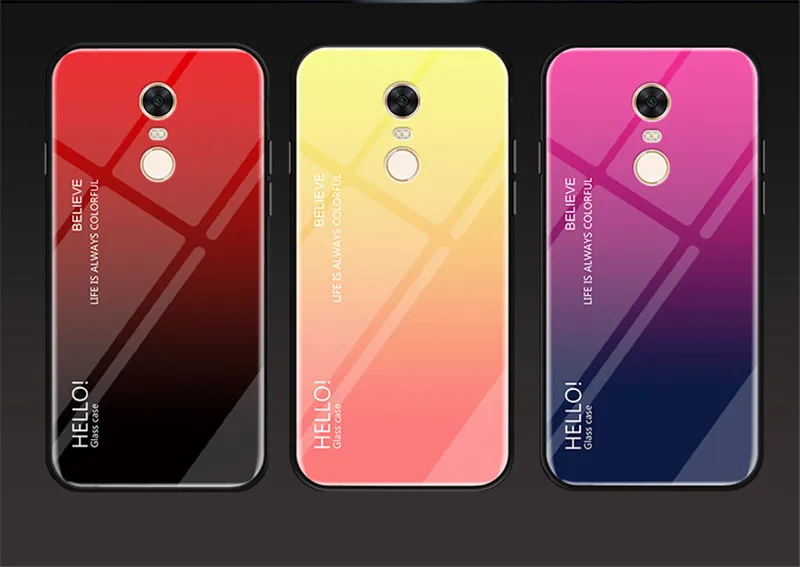 Чехол для Redmi Note 4 Note4 с градиентом аврора закаленное стекло задняя крышка Xiaomi 4X