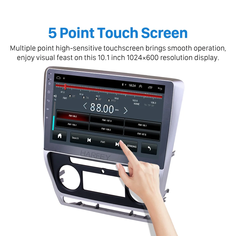 Excellent Harfey 2 din Android 8.1 Touch Screen GPS 10.1" Car Radio For Skoda Octavia 2007-2014 Wifi car Multimedia Player car radio 2