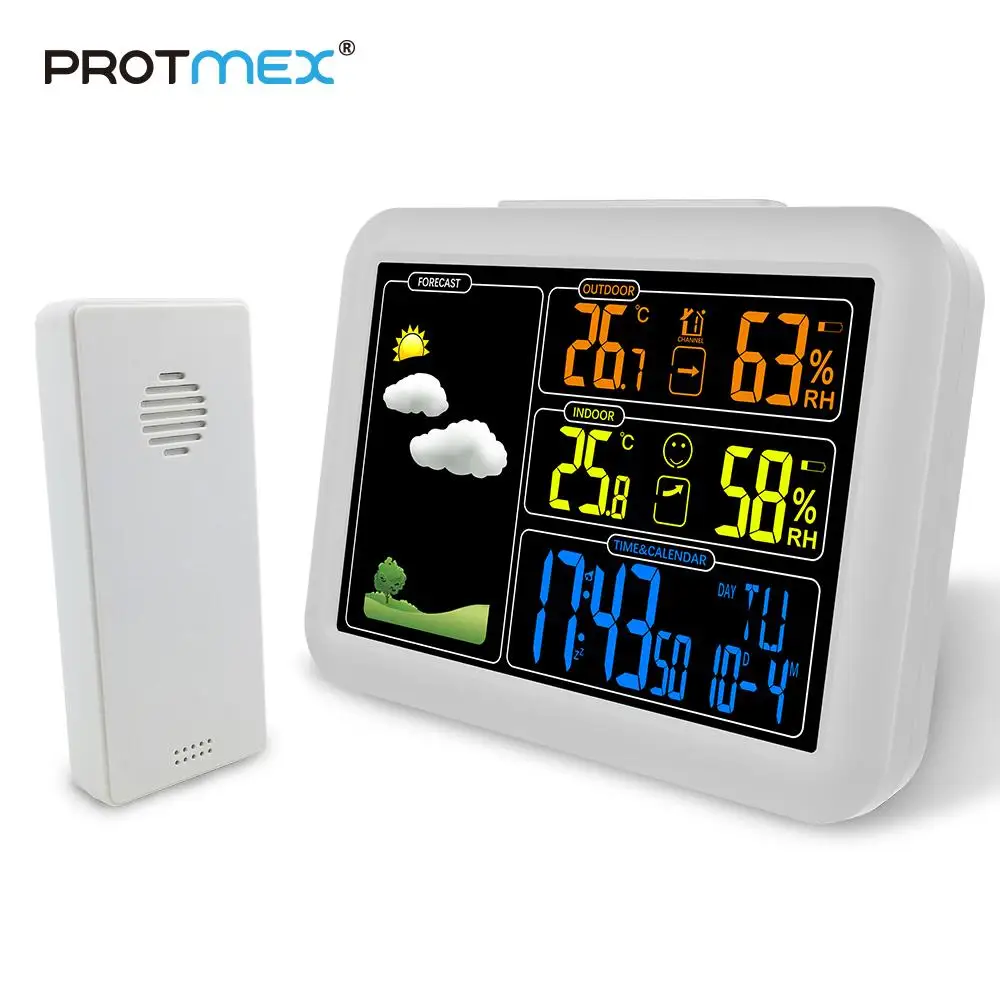 

Radio Contraolled Alarm Clock Weather Station with Temperature Humidity Sensor Colorful
