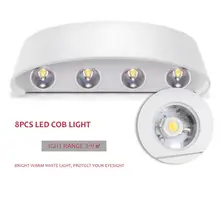 8W 8LED COB Dual-Head LED Wall Light UP Down Wall Mounted Light Security Waterproof Wall Lamp For Outside Decoration AC 85-265V
