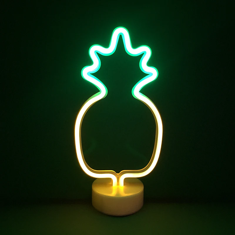 

3D Pineapple night lighting table lamps home decoration atmosphere lights batteries operated neon LED kids lamp party decor