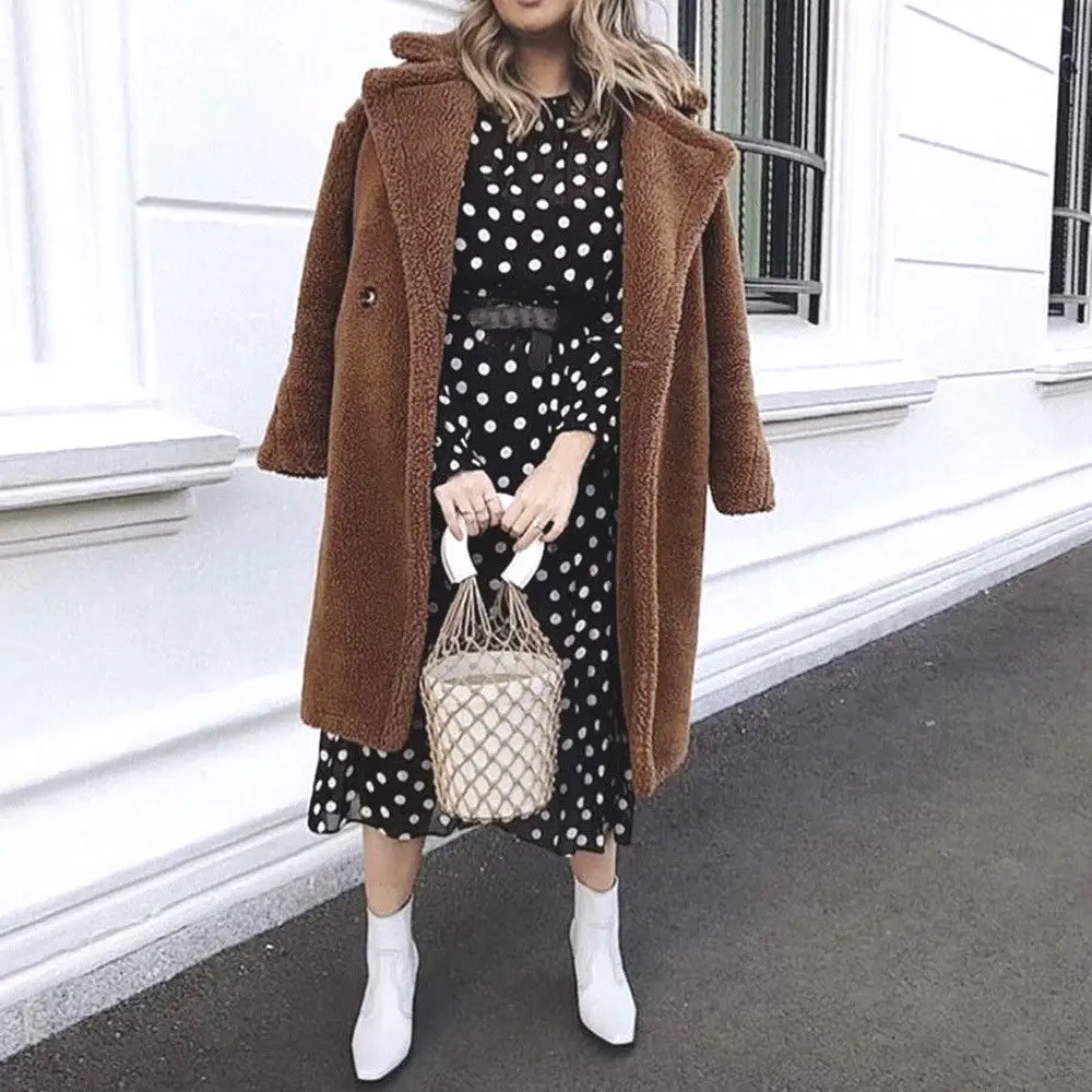 

Oversized Womens Long Sleeve Ladies Knitted Sweater Jumper Outwear Coat