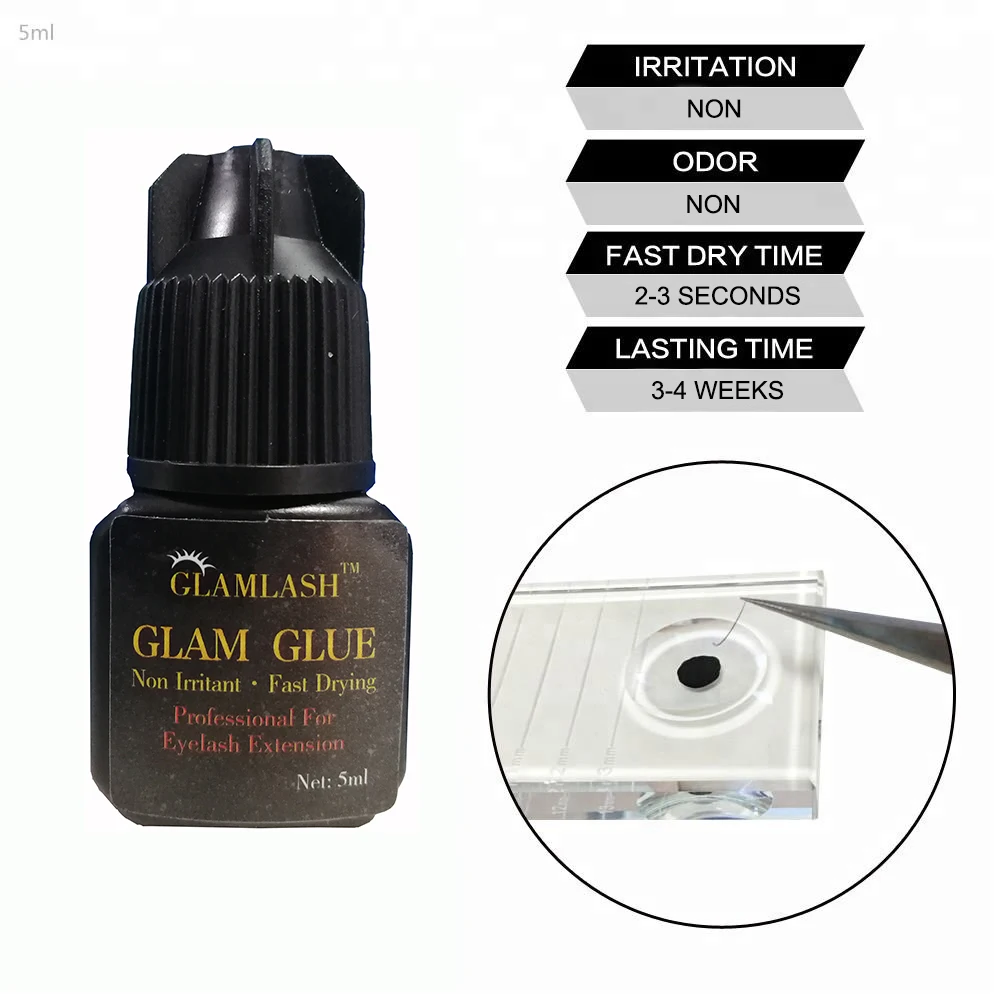 Быстросохнущий клей для наращивания ресниц GLAMLASH 5 мл/10 мл 2 3s без запаха|Клей