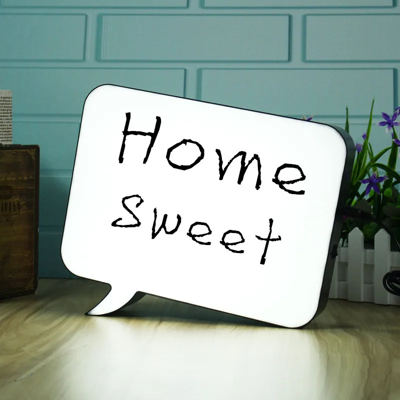 

CLAITE LED Message Handwriting Letter Light Box Speech Bubble Shape Writing Board add 3 Colors Pen for Birthday Party Wedding
