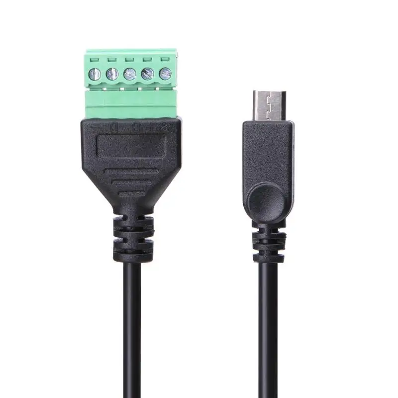 ALLOYSEED 30 см Micro/Mini USB штекер/гнездо на 5 контактный винтовой разъем Micro с защитной