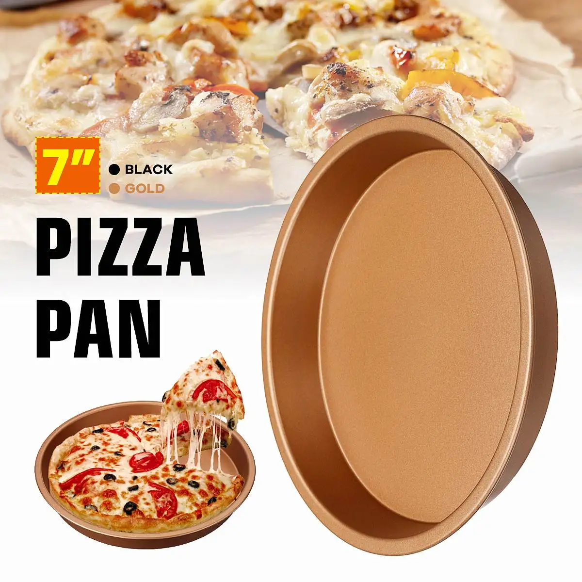 Round Shape Pizza Dish 7inches Useful Deep Dish Pizza Pan Cooking Pancake Bacon, Meat, Fish, Chicken Kitchen Tool For Air Fryer